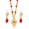 Hawaiian Cross Jewelry Sets Flower Pendant Necklaces Earrings Crystal Beads Ball Chains Guam Micronesia Chuuk #252106