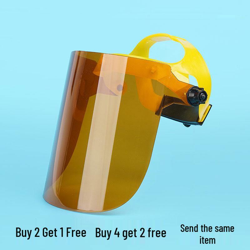 Transparent Tea Color Full Face Electric Welding Mask - Dustproof, Anti-Bake, Argon Arc Welder, Grinding Protection, Head-Mounted