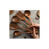 Teak 9-Piece Kitchen Set: Solid Wood Spatula, Spoon, Fork, Non-stick Pan, Acacia Wood Utensils, Long Handle Pot & Vegetable Spatula