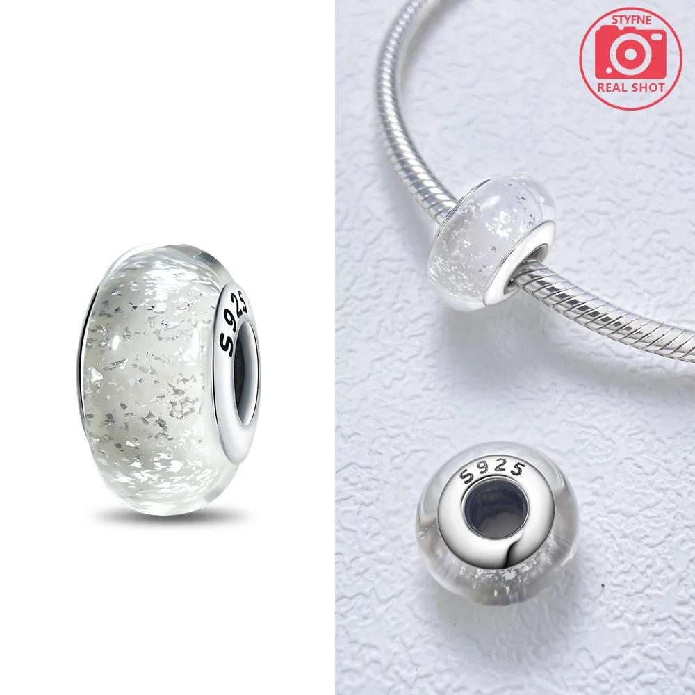 925 Silver Bracelet Women Diy Jewelry Gift Accessories Charms Beads Pink Murano Glass Blue Flower Butterfly Beads