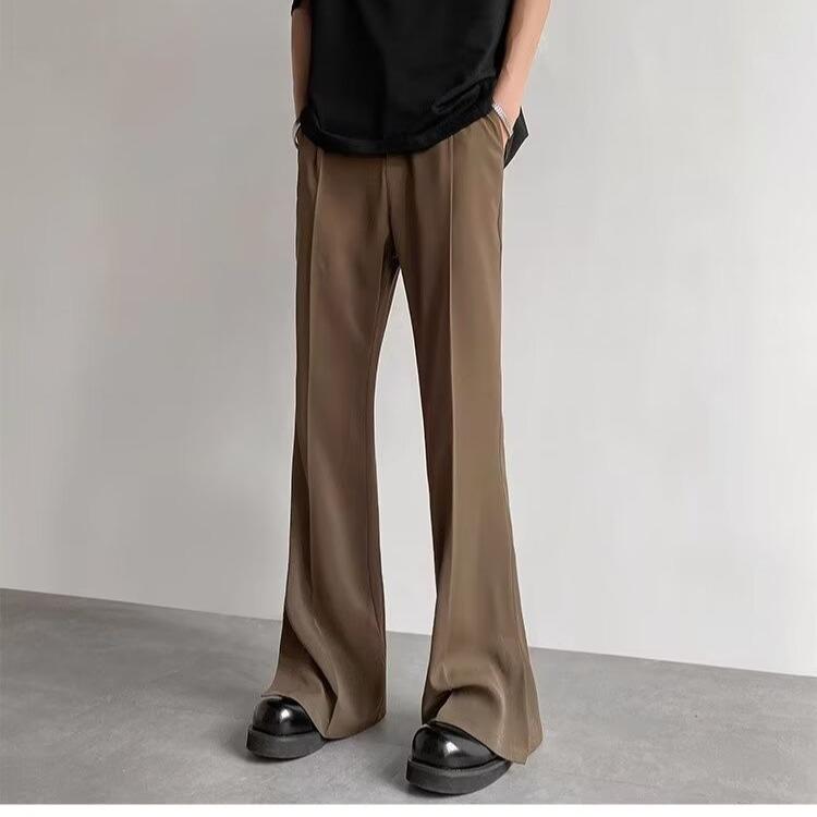 

Мужские расклешенные брюки весна/осень 2024: Модные, Легкие, Брюки в стиле бизнес-кэжуал S коричневый