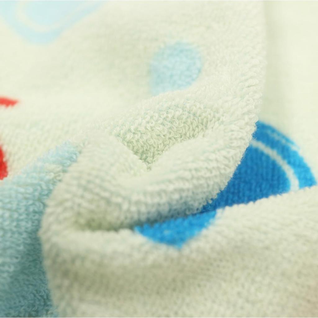 Marushin Fanti Colorful Character Face Antibacterial and Odor 0825000300 Towel, 100% Cotton, Resistant,