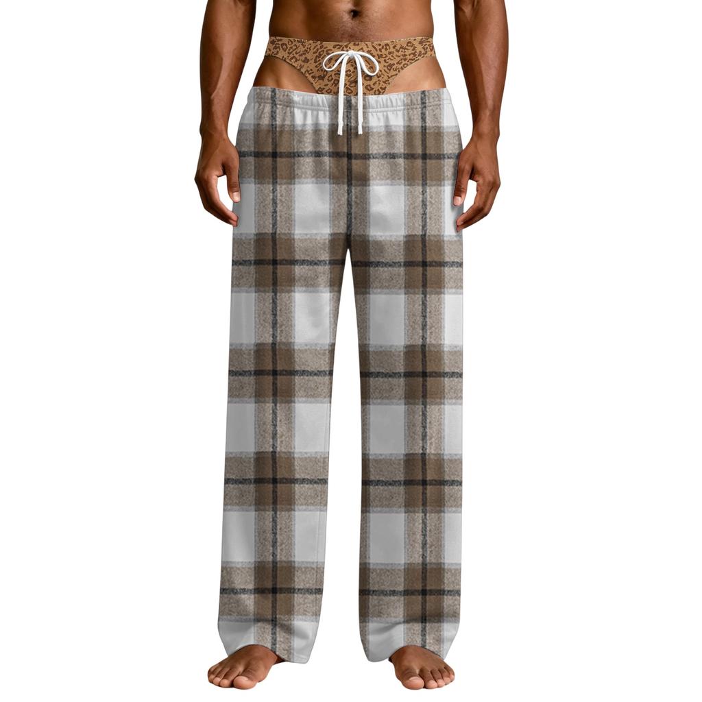 Men's Funny Novelty Pajama Pants with Underwear Print Sleep Bottoms for Casual Wear