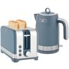 Sleek Textured Kettle and Toaster Set - Blue