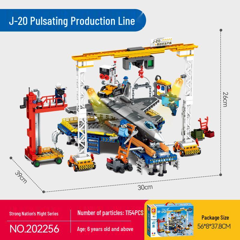 Sengbao J-20 Stealth Fighter 50 Model Building Blocks - Children's Educational Toy