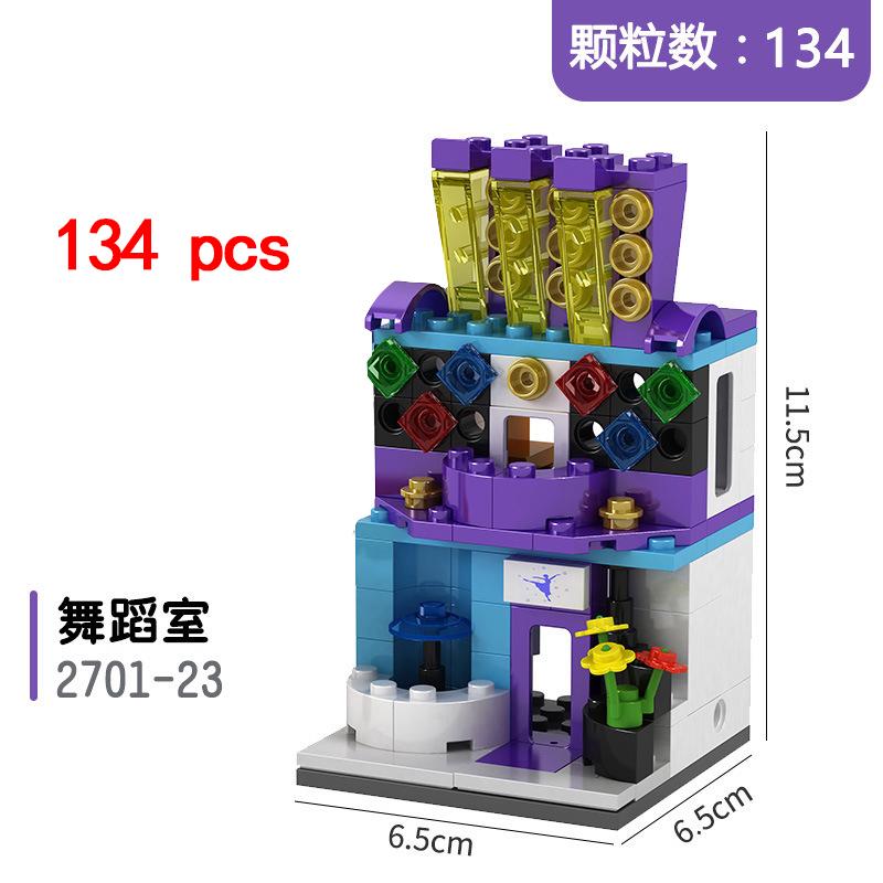 City Miniature Views Mini Street Coffee Shop Model Building Blocks Kits Bricks Kids Toys Girls Boys Flower Food Retail Store