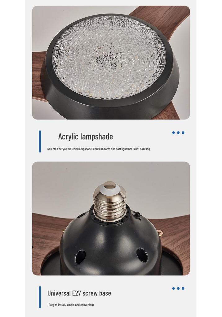 Leiser Frequenzumrichter Deckenventilator mit Licht - Hoher Luftstrom, E27 Schraubgewinde, CE-zertifiziert, Modell 2025 für Wohnzimmer