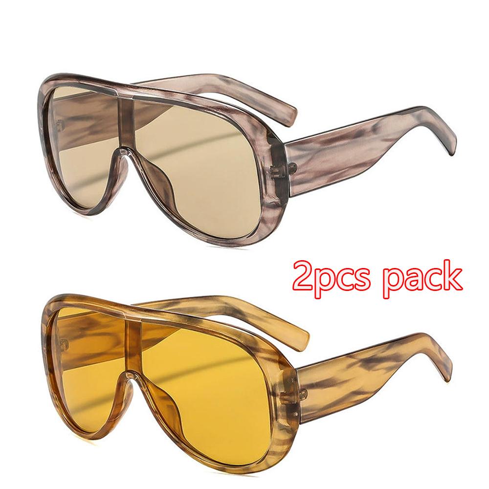 2026 Oversized One-Piece Aviator Sunglasses for Women Integrated Lens Sun Glasses Unisex Retro Shades UV400 Protection Eyewear