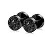 Pendientes Redondos de Acero Inoxidable con Cruz y Goteo de Aceite para Hombre