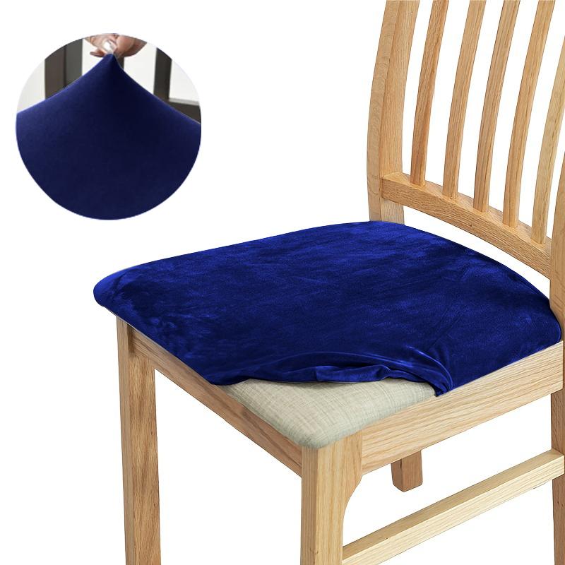 Soft Velvet Chair Cover Solid Thickened Warm Seat Cushion Protector For Dining Room Living Room Kitchen Chairs