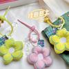 Charming Flower Bag Accessory: Cute Girly Fabric Heart with Mobile Phone Chain