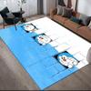 Doraemon3 Flannel Pattern Square Carpet,Area Rug,Carpet Rug for Living Room Bedroom Sofa Playroom Decor,Non-slip Floor Mat