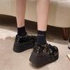 Thick heel sweet cool college style round head Mary Jane single shoes jk Japanese small leather shoes women lolita