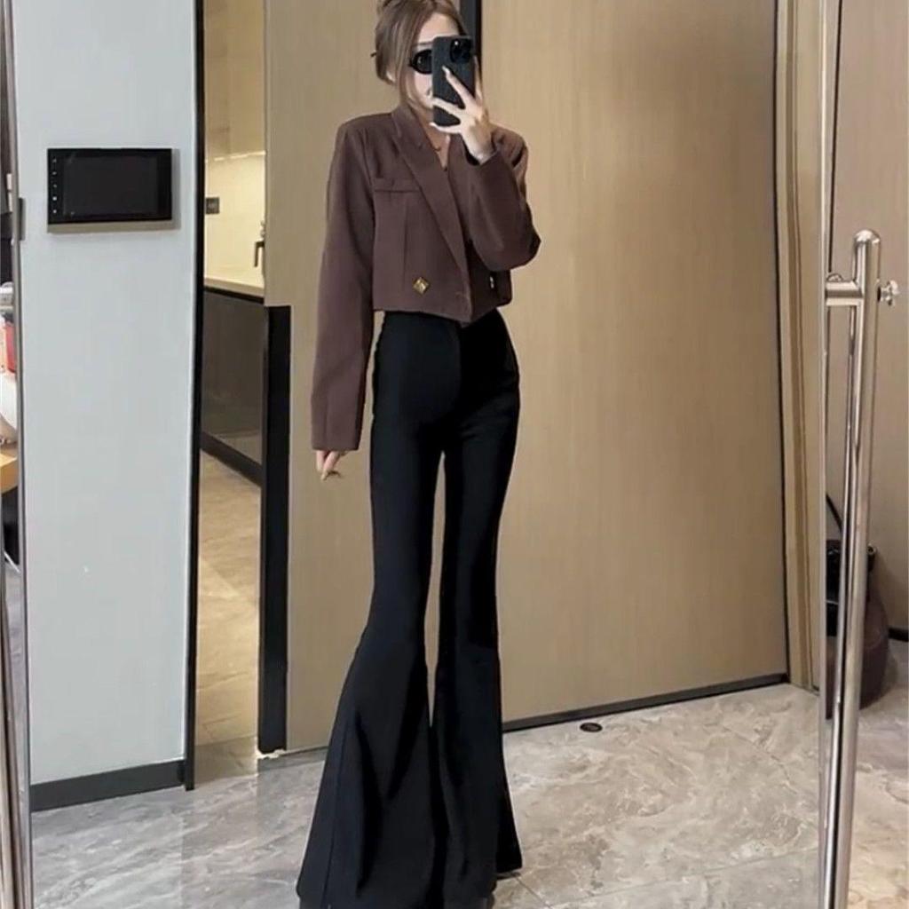 2025 Spring & Fall Petite Blazer and Flared Pants Fashion Set