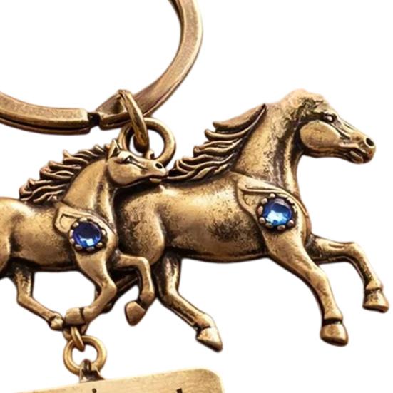 Sisterhood Horse Keychain Metal Horse Theme Key Ring Backpack Schoolbag Hanging Decoration Bag Charm Purse Pendant Women Friends Besties Gifts