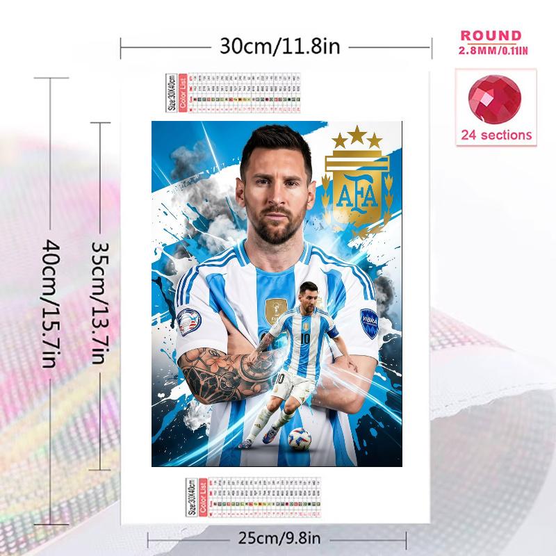 Messi 100% Round Full Drill 5D DIY Diamond Painting Embroidery Cross Stitch Rhinestone Decor