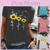 Comfortable Women Floral Daisy Printed Basic T-shirt Soft Material Ideal For Summer Outings