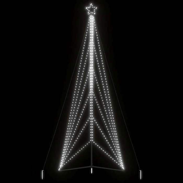 VidaXL Sapin de Noël à LED 861 LED blanc froid 478 cm, lumière de Noël, lumière de Noël LED, lumière de Noël extérieure, 4016425