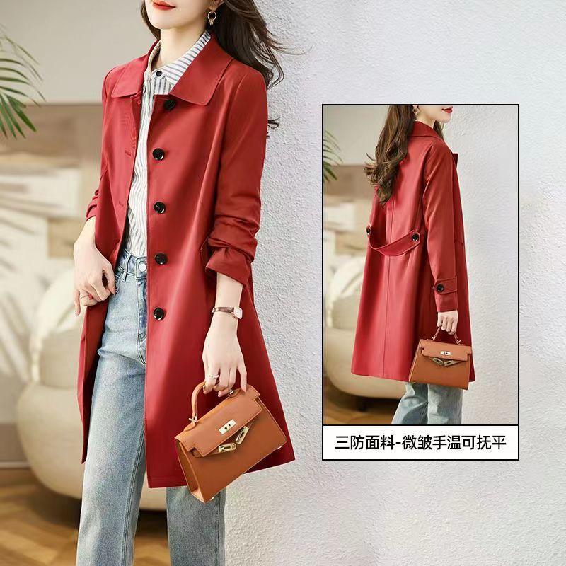 Double-layer Trench Coat Women's Medium and Long 2024 Spring and Autumn Models Small Fashion Age Reduction Temperament Casual Slim Tooling Jacket