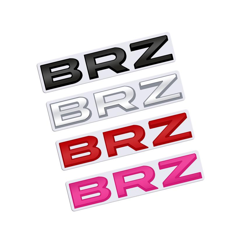 3D For Subaru BRZ Lettering Logo Emblem Glossy Black Chrome Silver Red Metal Badge Decal Car Sticker Accessories