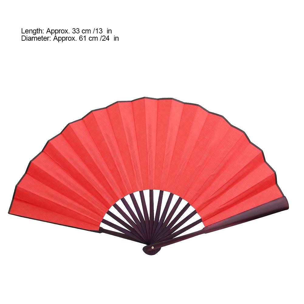 Dance fan, Japanese style fan for dancing, wedding decoration, easy to carry, suitable for Japanese dance, modern dance, and folk songs (red), made