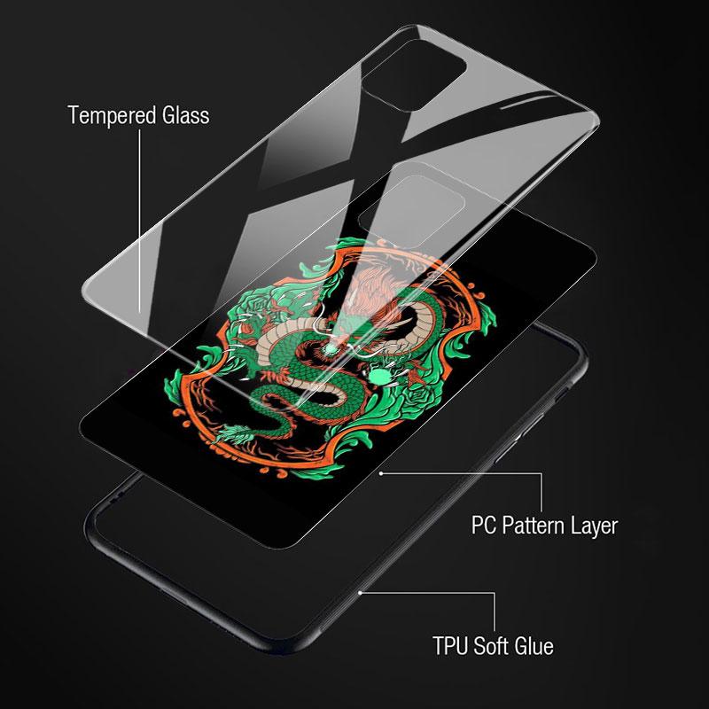 Husă de Sticlă cu Animal Dragon Pentru Samsung Galaxy A52 A71 A50 A51 A70 A21s A31 A72 A10 A12 A30 A22 5G Husă Telefon