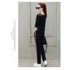 Women 2 Piece Tracksuit Set Color Block Long Sleeve Top Striped Jogger Pants Casual Sports Outfit