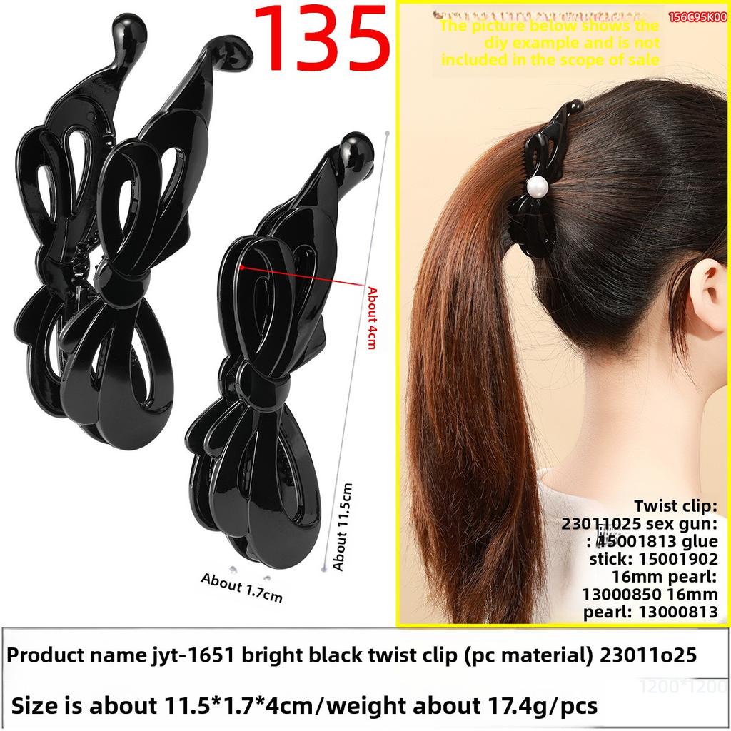 Banana Hairpin Ponytail Twist Vertical Clip Elegant Back of The Head Shows Hair VolumeHeadwear