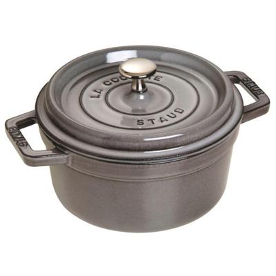 Staub Cocotte Rund Grå To Håndtag Støbejern Emaljeret Gryde IH Kompatibel Japansk Produkt med Serienummer La Cocotte Round "Pico 22cm" [Autoriseret Nummer]