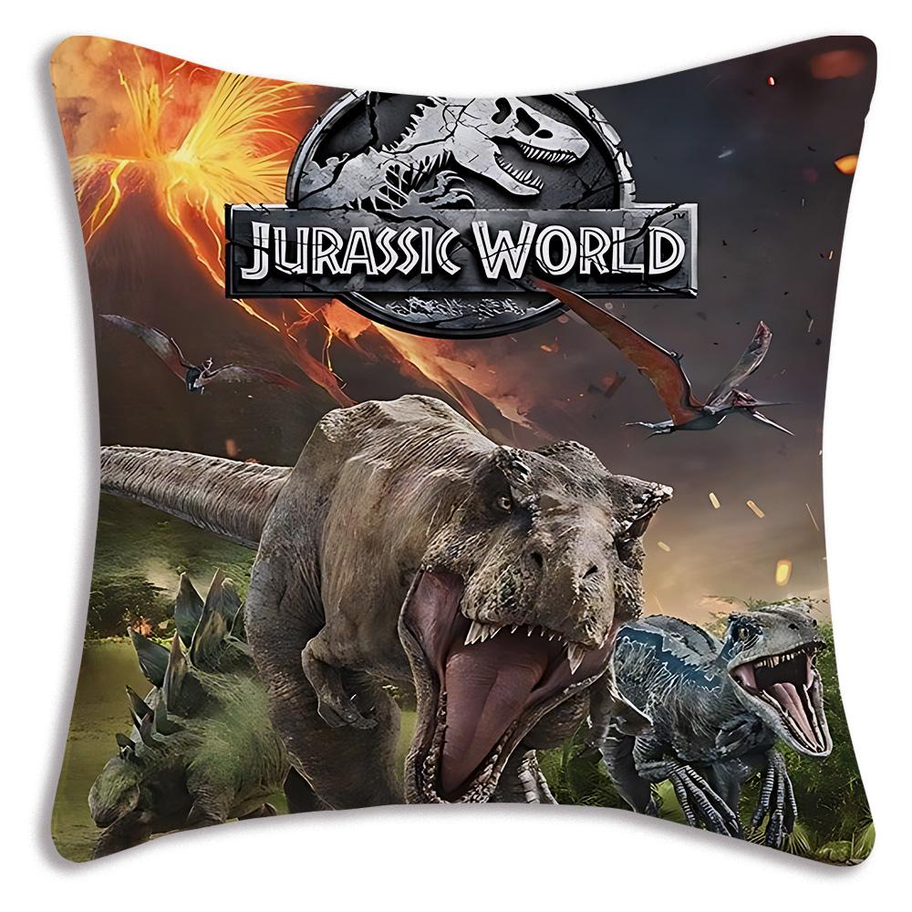 Cute Dinosaur Jurassic P-Park Pillow Covers Cartoon Sofa Decorative Home Double-sided Printing Short Plush Cute Cushion Cover