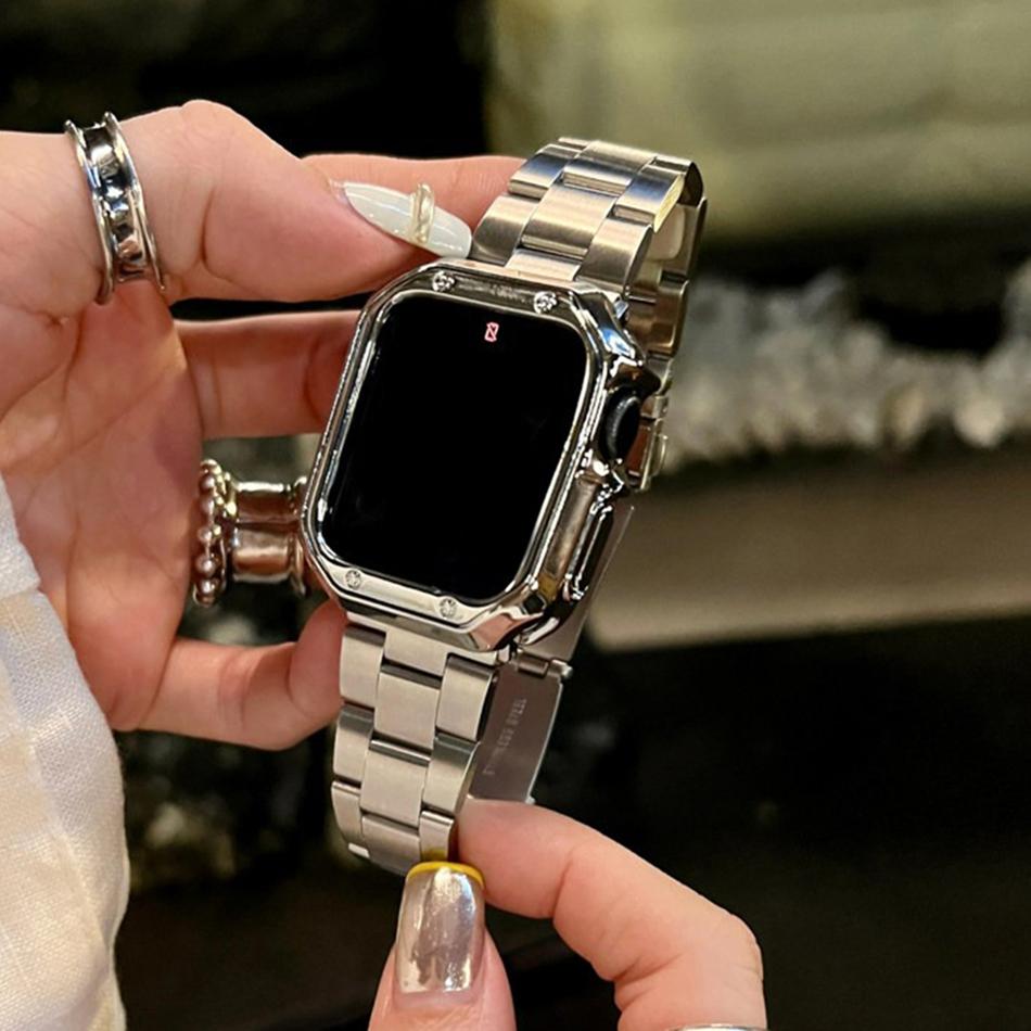 

Stainless Steel Strap For Apple Watch Band S11/10/9/8/7/SE/6/5/Ultra IWatch 49/46/45/44/42/41/40/38mm with Armor Shell Bracelet 38mm