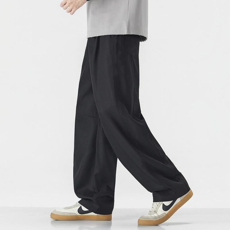 American Trendy Pants Men's Summer Thin Loose Wide-leg Trousers New Solid Color Drape Casual Pants Wholesale