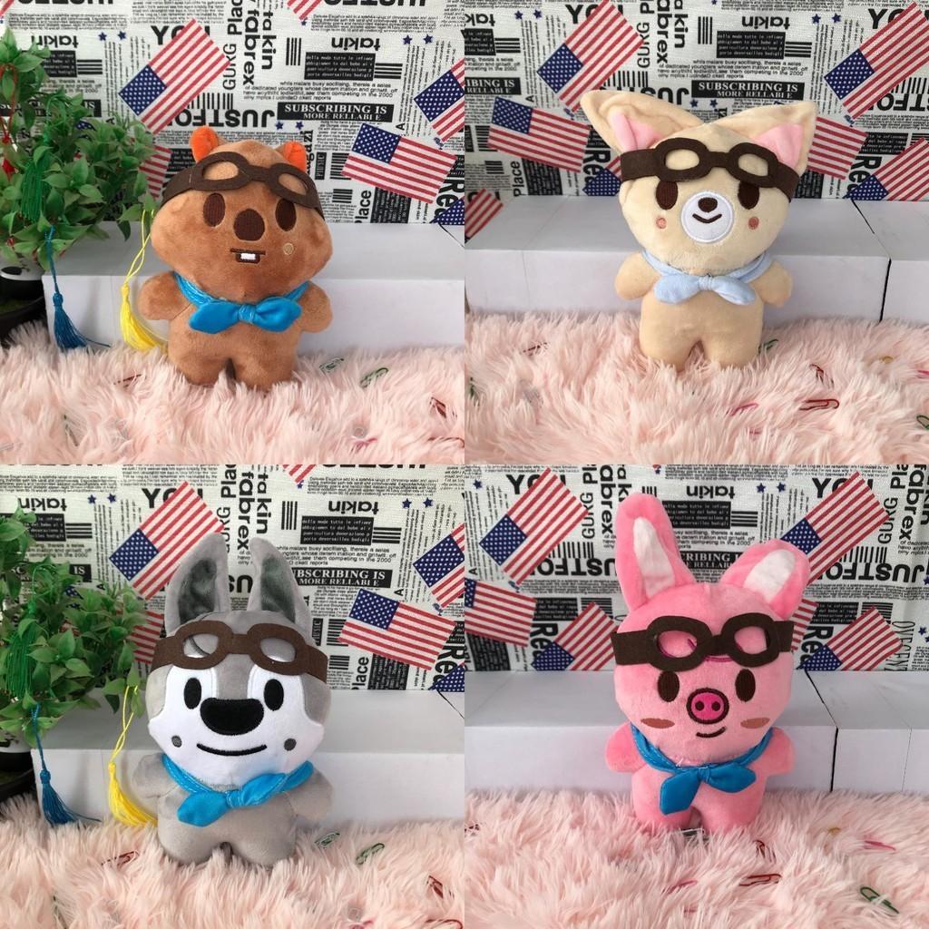 Skzoo Leeknow Hyunjin Cartoon Plüschtier für Kinder Kristall Ultraweich Kaninchen Design Anpassbares Bild 20cm Höhe