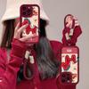 Zitai iPhone 17 Red Embroidered Pony Lambskin Case