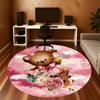 1pc Bear Flowers Round Chair mat office Area Rug - Non-Slip, Floor Mat for Office, Bedroom, and Indoor Decor p127297