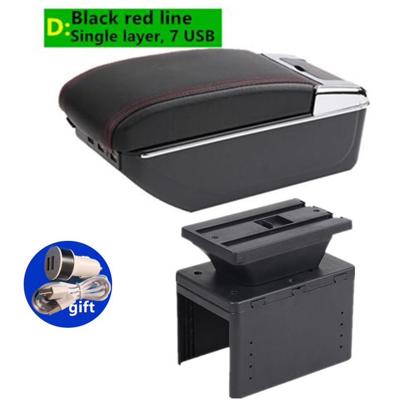 Universal Car Armrest Universal Model Armrest Box Auto Central Storage Box with USB LED Light Retrofit Parts Car Accessories