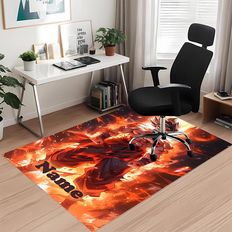 Custom Name Dragon Ball Printed Carpet, for Office Chair Living Room Bedroom Kitchen Room Decor Gifts.