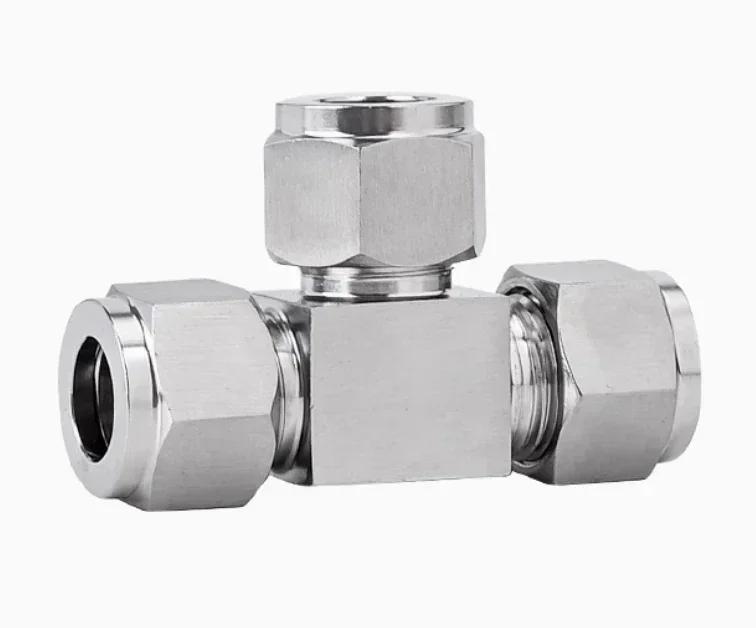 Elbow Tee Cross 1/8" 1/4" 3/8" 1/2" 3/4" 1" 3 4 5 6 8 10 -30mm OD Double Ferrule Compression Union Connector 304 Stainless Steel