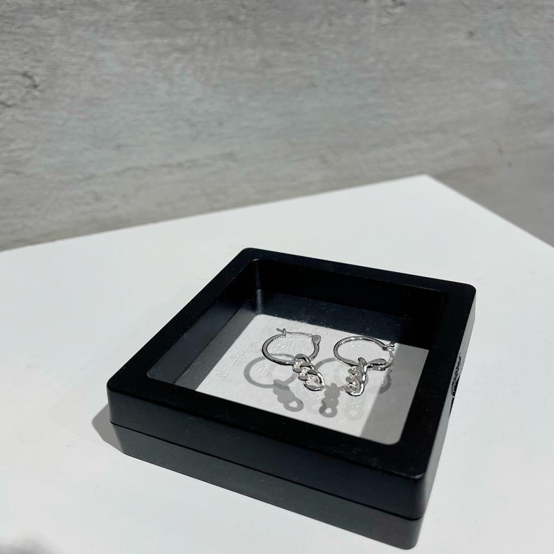 Geometric S925 Sterling Silver Chain Earrings - Personalized Cool Style for Women with Niche Design Temperament