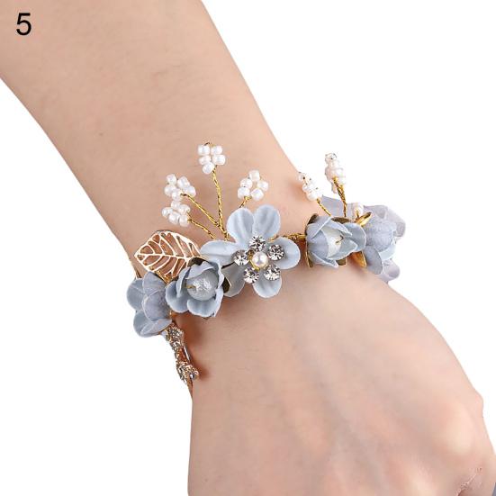 Wrist Corsage Elegant Comfortable Touch Anti-Wear Bride Bridesmaid Wrist Corsage Flower Bracelet for Wedding Engagement