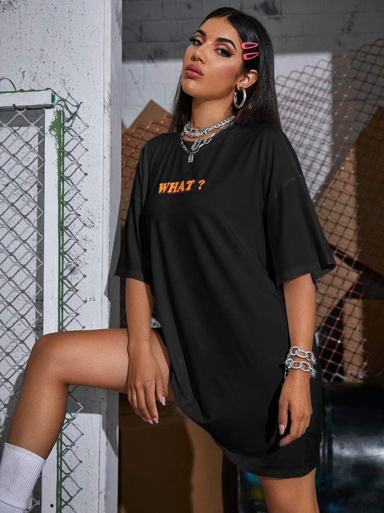 Letter Graphic Street Oversized Tee Clothing Women Soft  Cotton Quality Short Sleeve Summer Breathable T-Shirts Hip Hop Tshirt