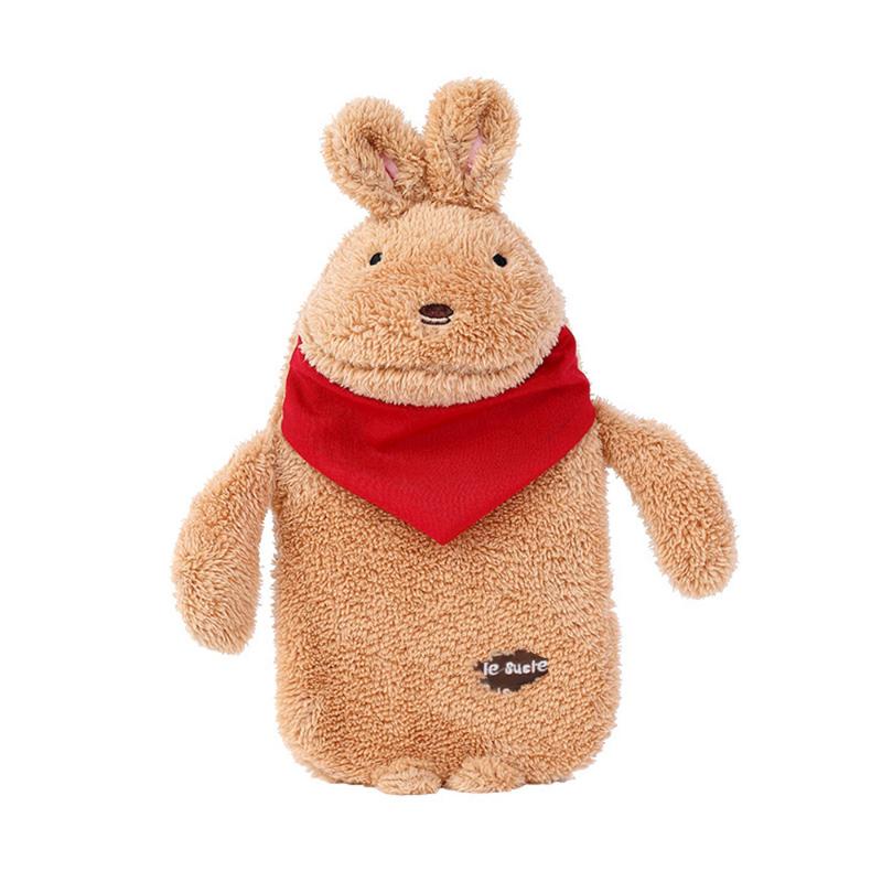 

Зимняя грелка с изображением кролика из мультфильма, плюшевая грелка для снятия стресса и боли, с вязаным мягким уютным чехлом, грелка для рук