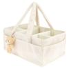 Baby Diaper Basket Portable Diaper Caddy Organizer with Removable Divider Multifunctional Baby Storage Basket for Changing Table