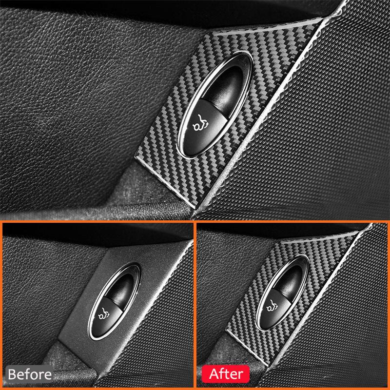 Carbon Fiber Car Rear Trunk Switch Button Panel Cover Trim Interior Decoration Sticker For Mercedes Benz E Class W211 2003-2009