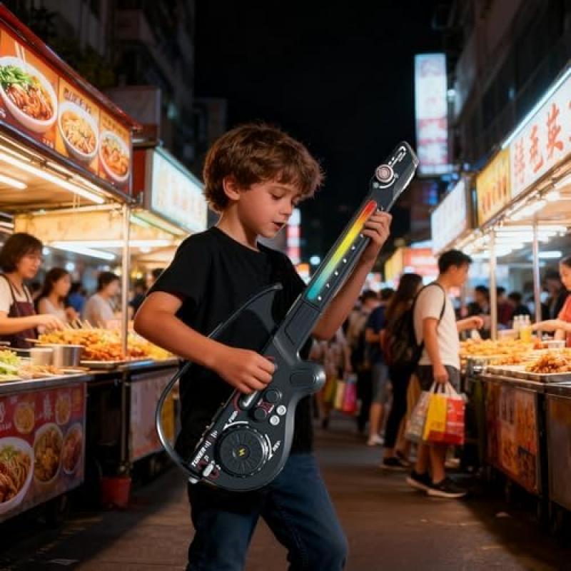 Iouyjiu Kindergitarre - Saitenloses Kabelloses Lernspielzeug, Musik Bassgitarren Spielset - Für Jugendliche Kinder
