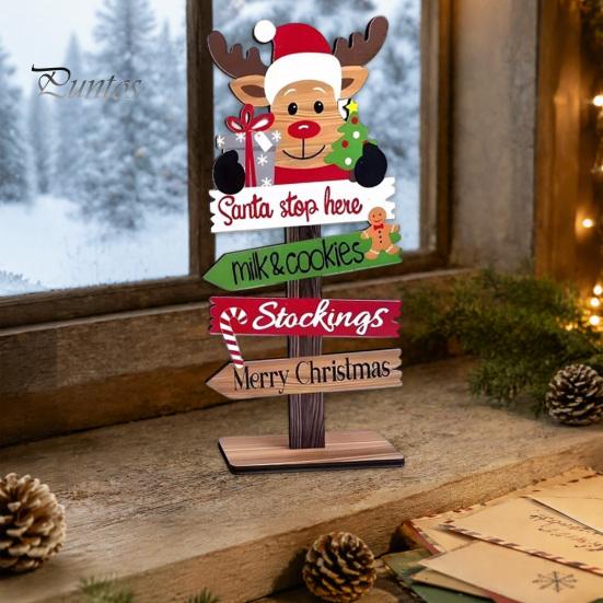Christmas Decorations for Fireplace Table Decoration, Rustic Wooden Tabletop Sign, Vintage Farmhouse Decorative Desktop Plaque Holiday Party