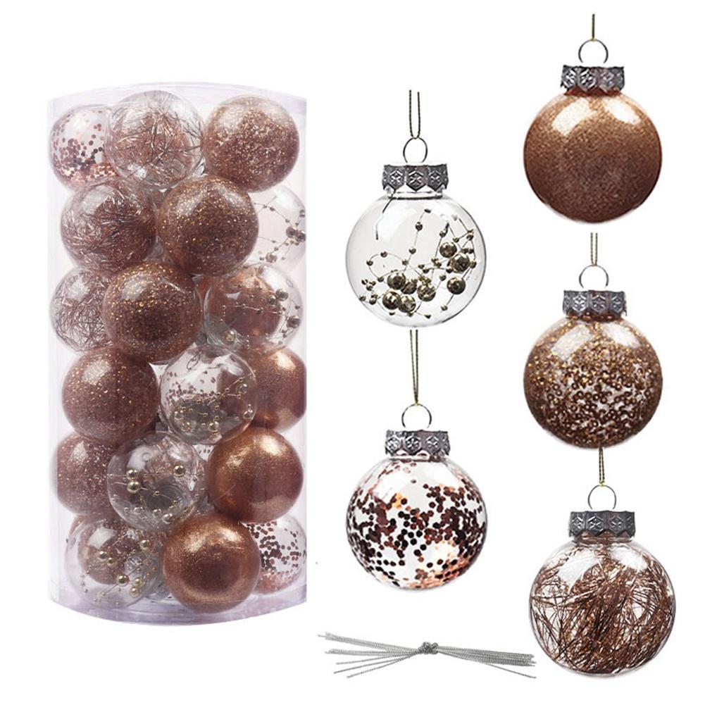 Clear Christmas Ball Ornaments Decorations Xmas Tree Shatterproof Ornaments with Hanging Loop for Home Decor Holiday Party