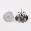 100pcs Gold Color 316L Stainless Steel Earring Studs DIY Ear Blank Post Pins 3-12mm Flat Round Tray Base Ear Jewelry Making DIY
