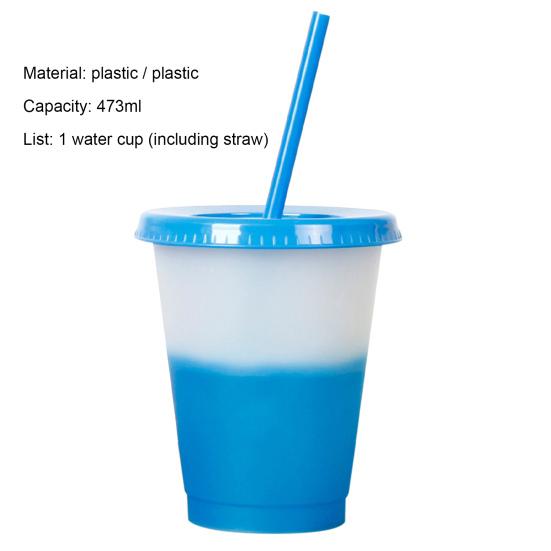 473ml kelímek na vodu s víčkem, plast měnící barvu na denní použití kelímek na slaměný džus