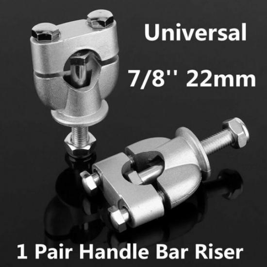 Pair Metal Motorcycle 7/8   22mm Handlebar Mount Mounting Riser Clamp Universal